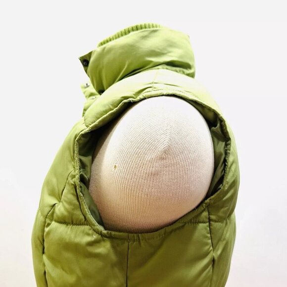 MERONA Women Lightweight Collared Zip & Button Closure Green Puff Vest Sz Small - Picture 7 of 15